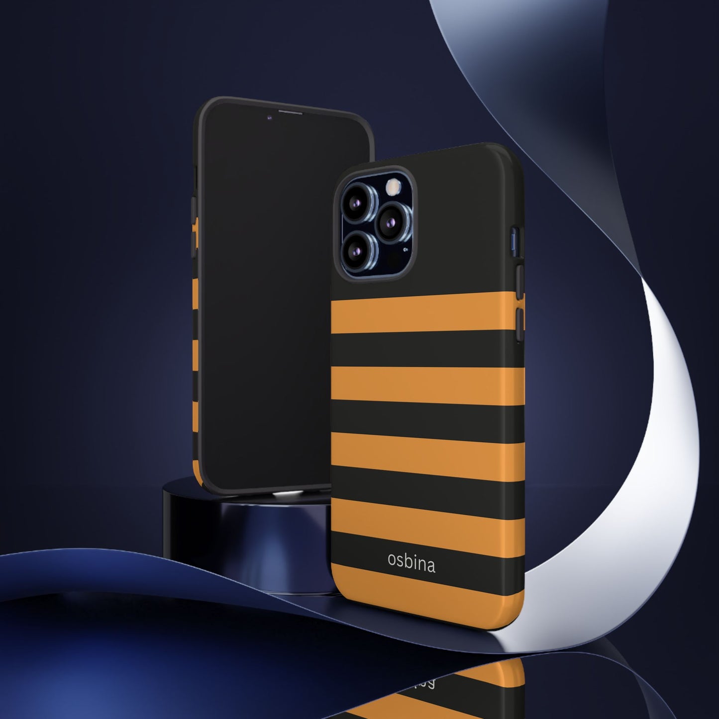 osbina | The Horizon Stripe Case in Black + Orange | The Season Collective