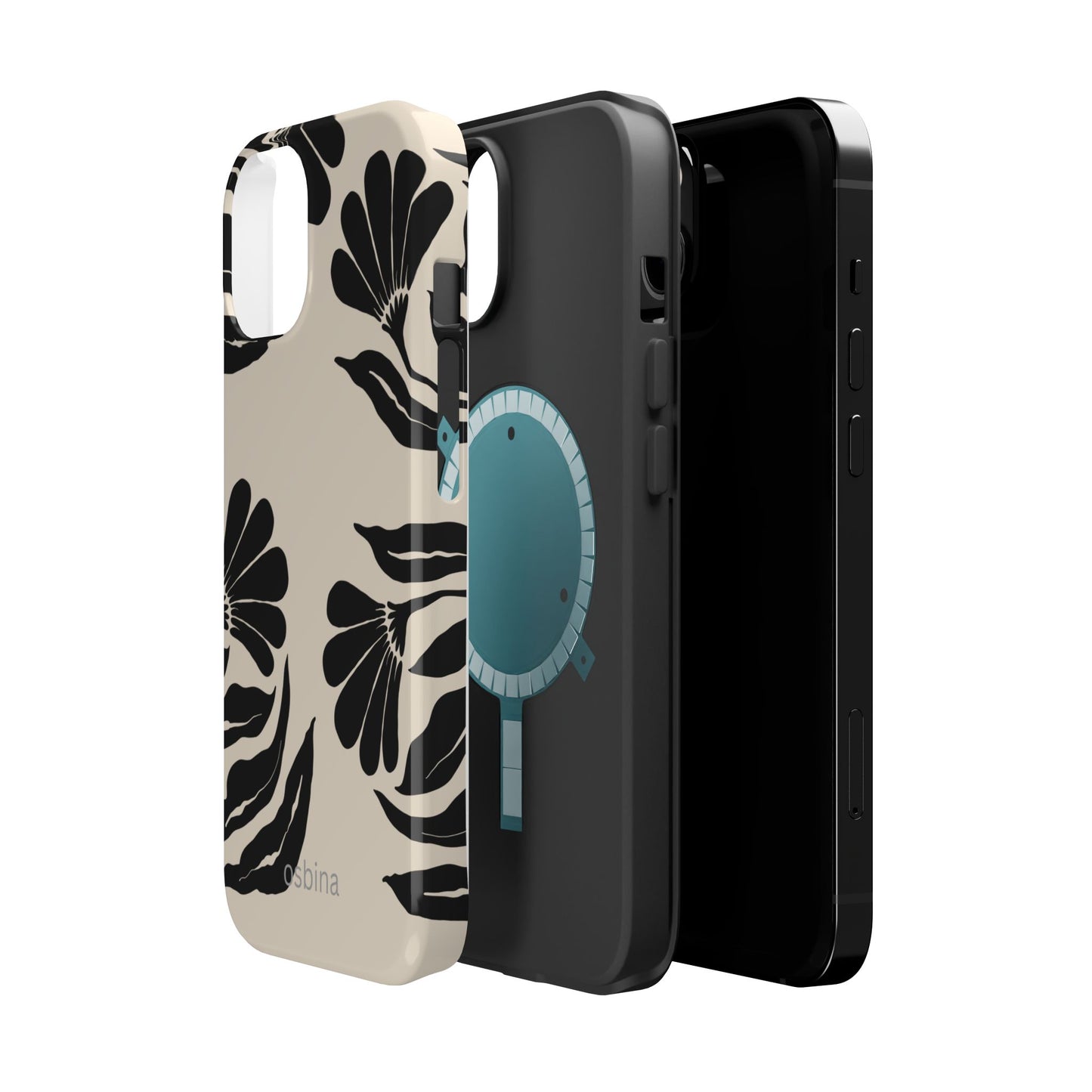 osbina | MagSafe compatible for iPhone | Obsidian Bloom Flower Phone Case | Modern Muse Collection