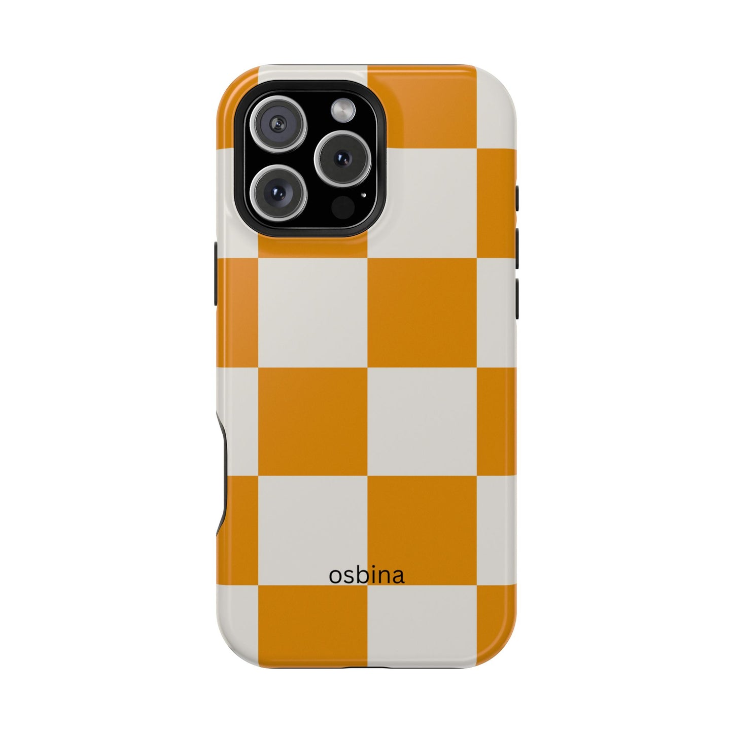 osbina | MagSafe Compatible for iPhone | Check You Out — The Orange + White Check Case | The Season Collective