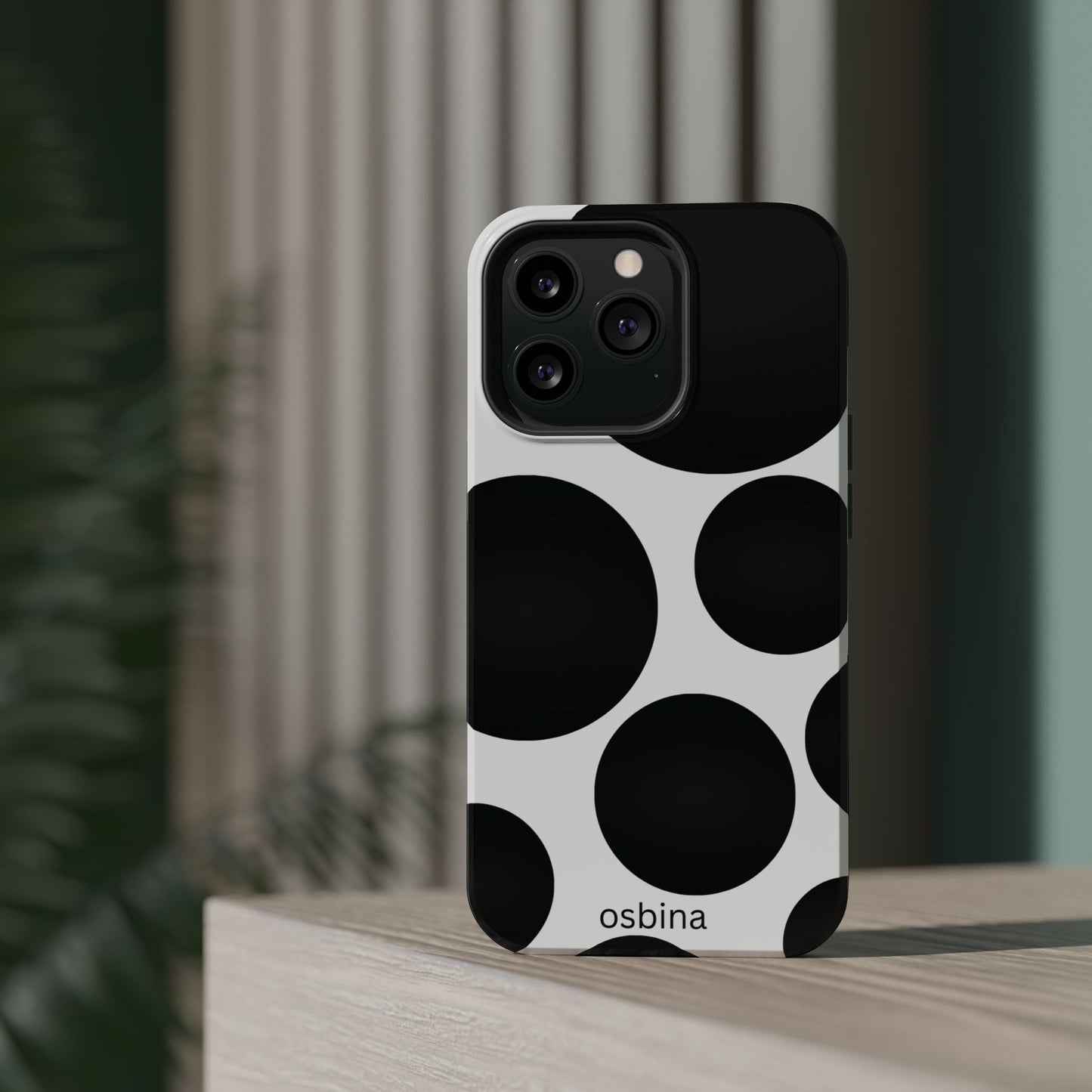 osbina | MagSafe compatible for iPhone | The Noir Bubbles Phone Case | Modern Muse Collection