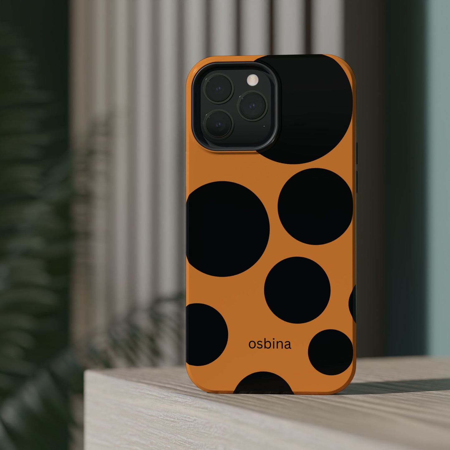 osbina | MagSafe Compatible for iPhone | The Bubble Statement Case in Orange + Black | The Season Collective