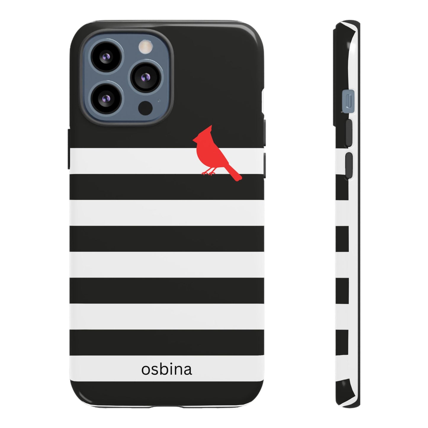 osbina | Redbird Edition Thinking of You Phone Case Black & White Stripe | Inspired By Collection