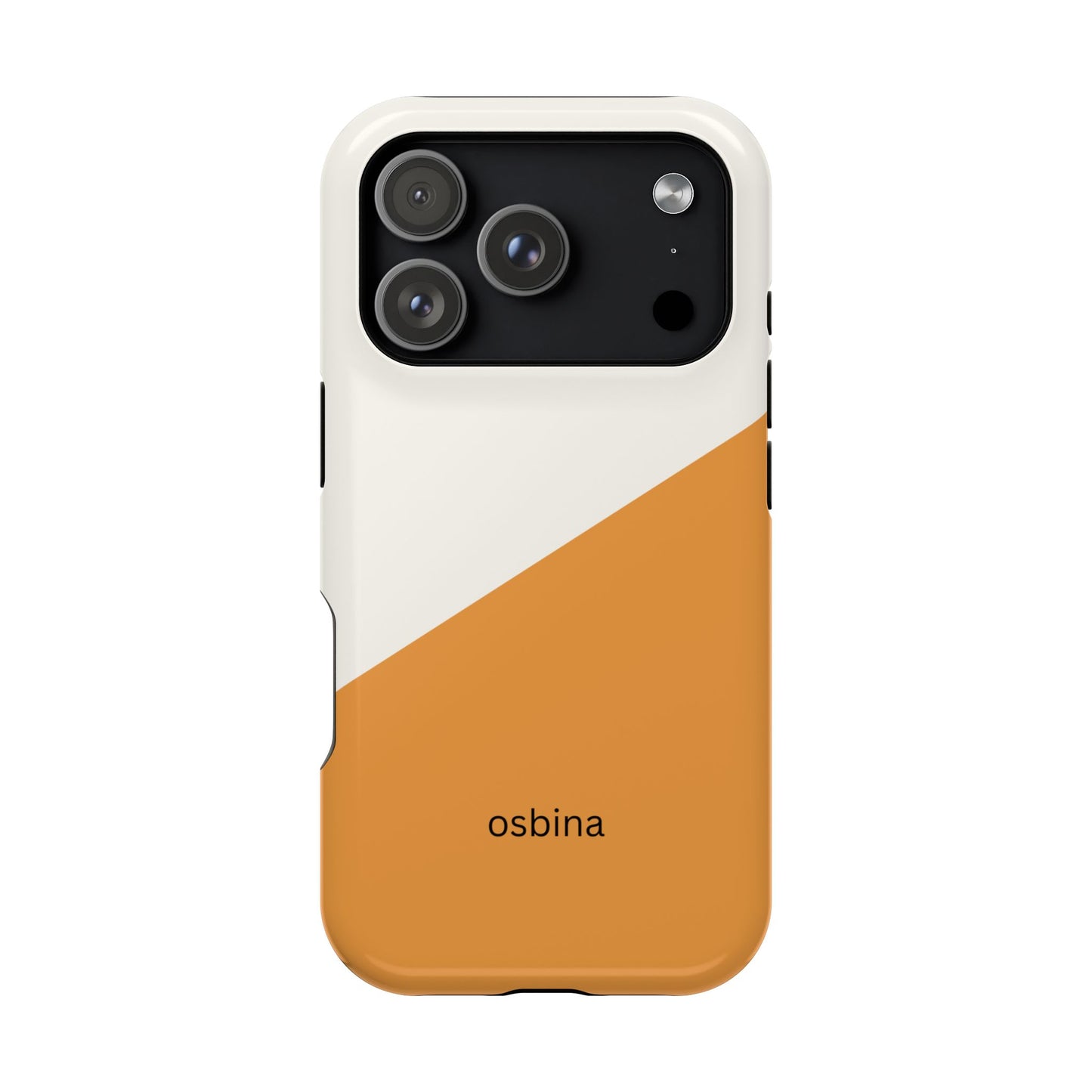 osbina | MagSafe Compatible for iPhone | Divide & Conquer — The Orange + White Split Diagonal Case | The Season Collective