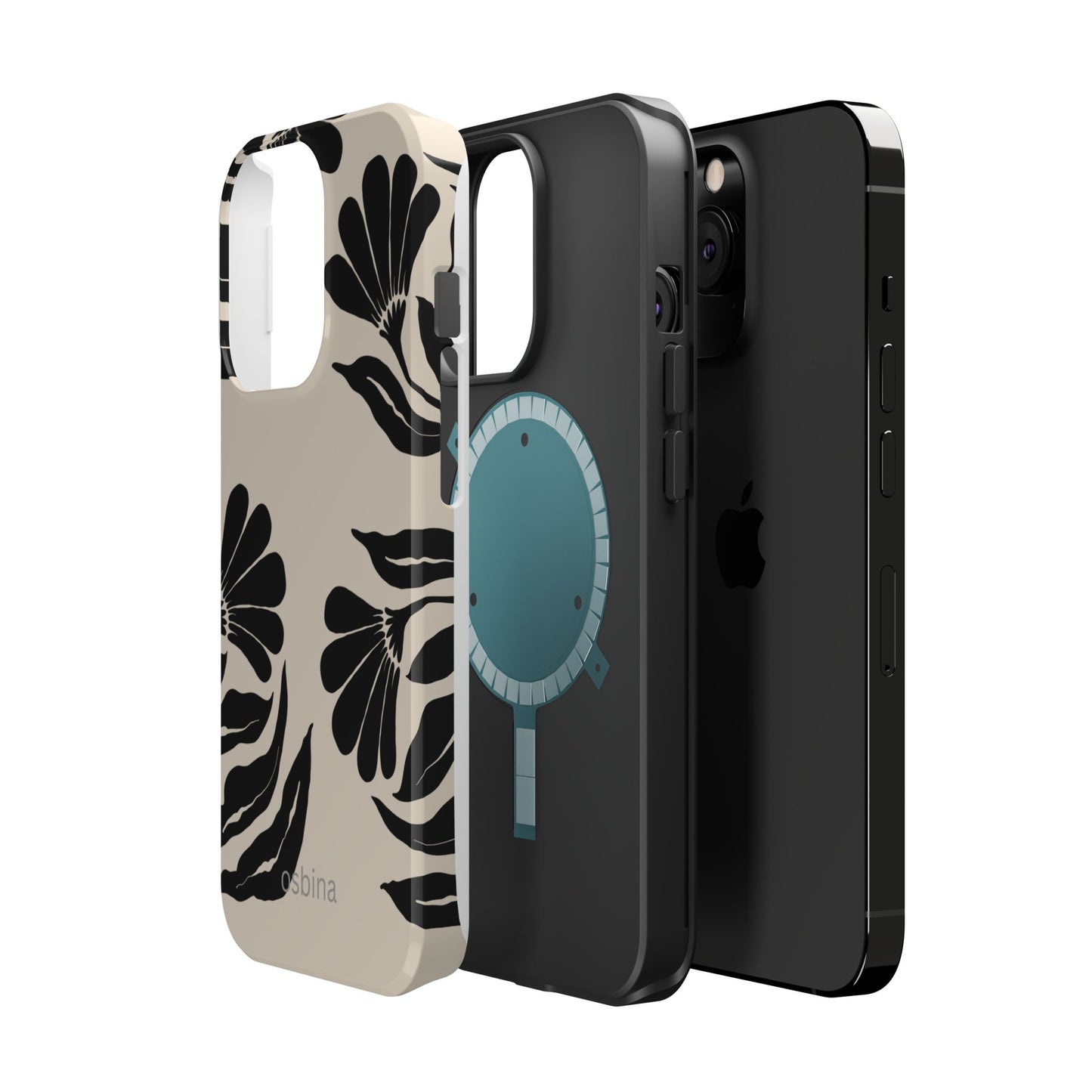 osbina | MagSafe compatible for iPhone | Obsidian Bloom Flower Phone Case | Modern Muse Collection