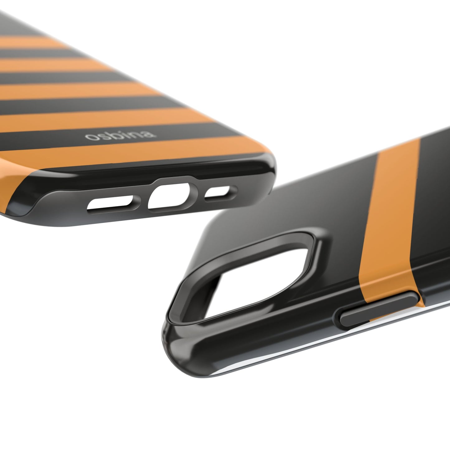 osbina | MagSafe Compatible for iPhone | The Horizon Stripe Case in Black + Orange | The Season Collective