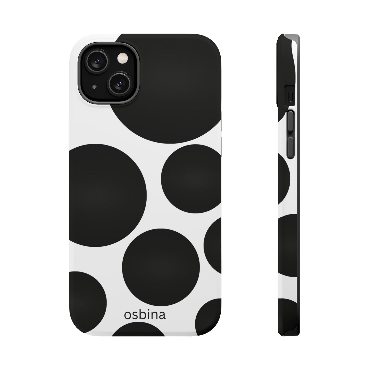 osbina | MagSafe compatible for iPhone | The Noir Bubbles Phone Case | Modern Muse Collection