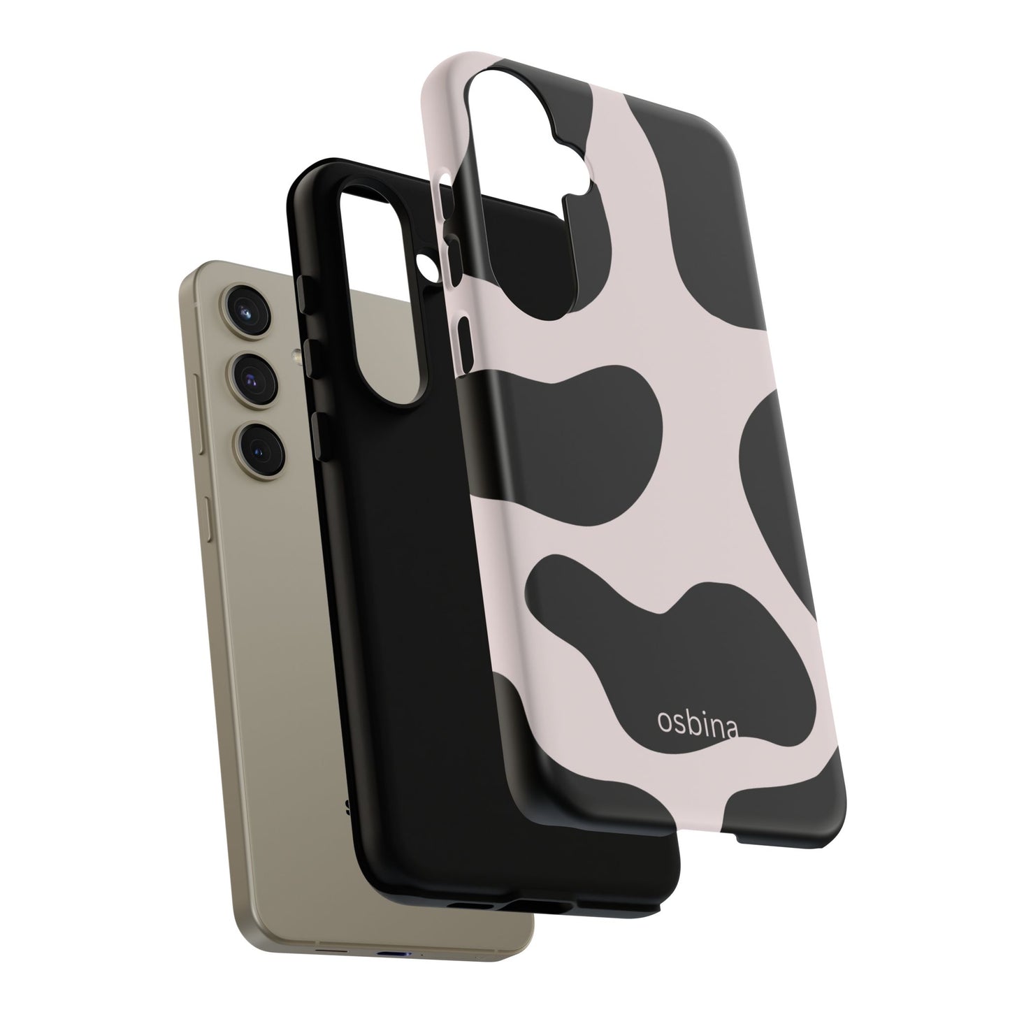 osbina | Prairie Chic Pink & Black Cow Print Phone Case | Modern Muse Collection
