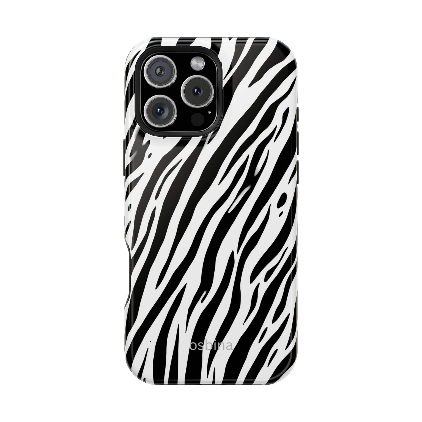 osbina | MagSafe Compatible for iPhone | The Bengal Bold Stripe Case in White + Black | The Season Collective