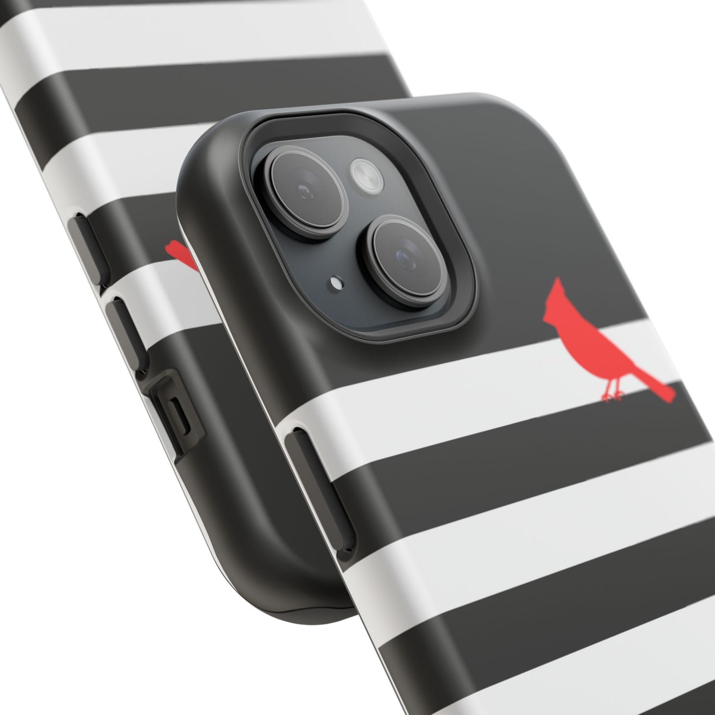 osbina | MagSafe compatible for iPhone | Redbird Edition Thinking of You Phone Case Black & White Stripe | Inspired By Collection