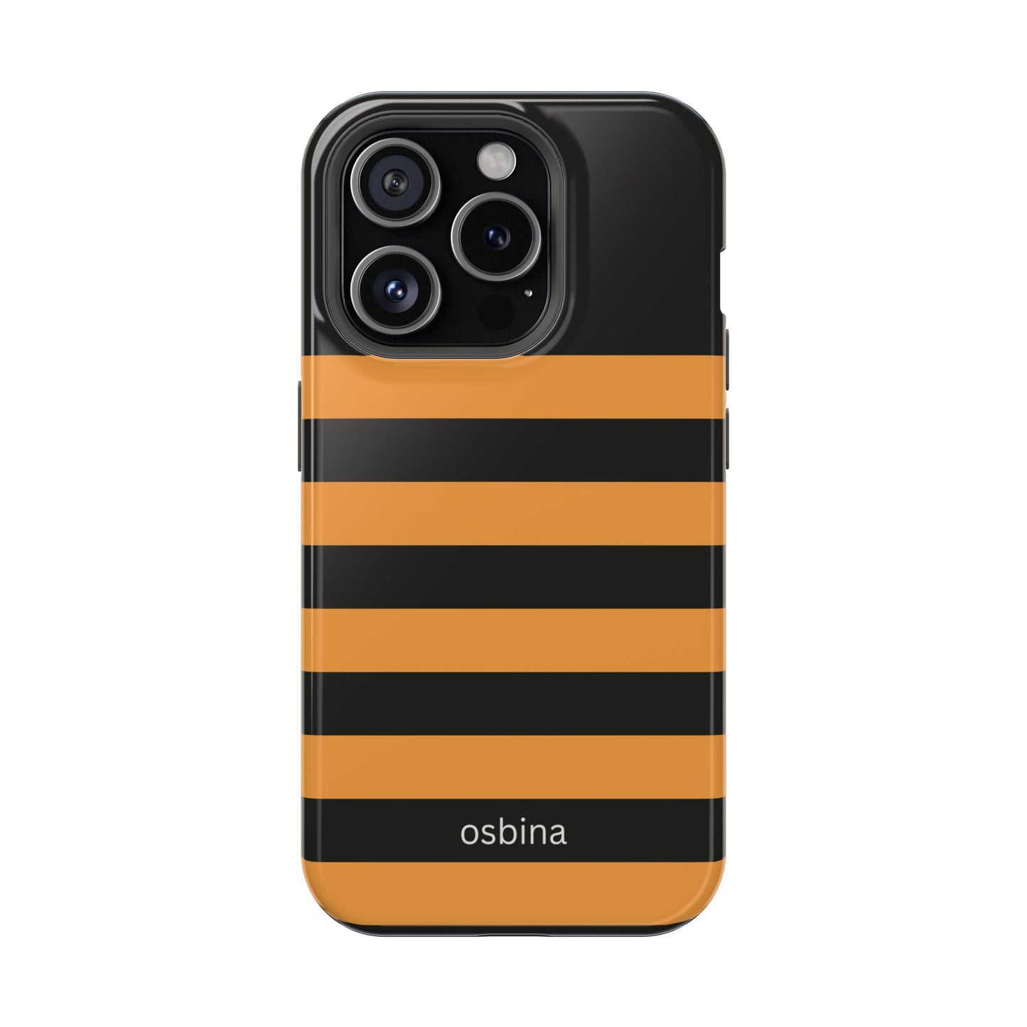 osbina | MagSafe Compatible for iPhone | The Horizon Stripe Case in Black + Orange | The Season Collective