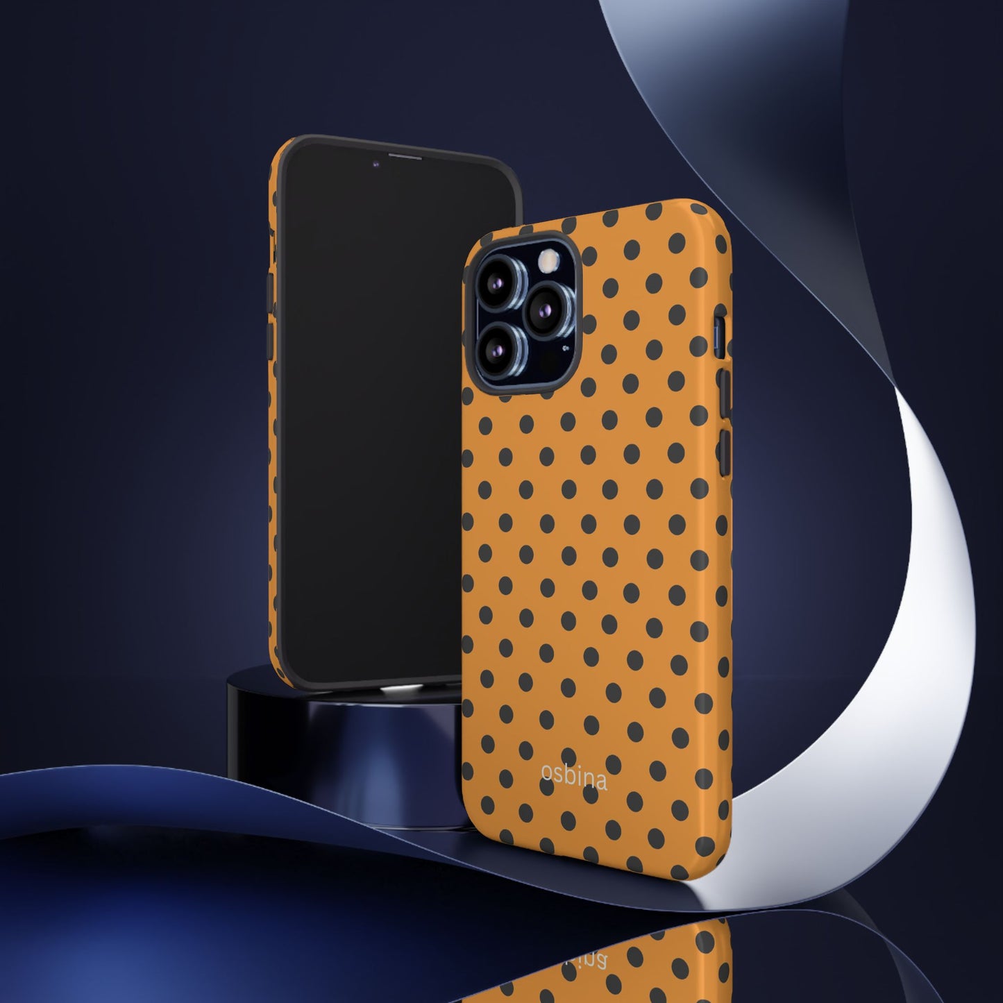 osbina | Spot On Chic — The Orange + Black Polka Dot Case | The Season Collective