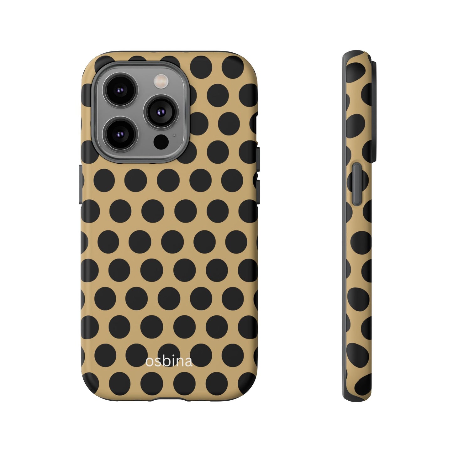 osbina | Camel Noir Dots Phone Case | Modern Muse Collection