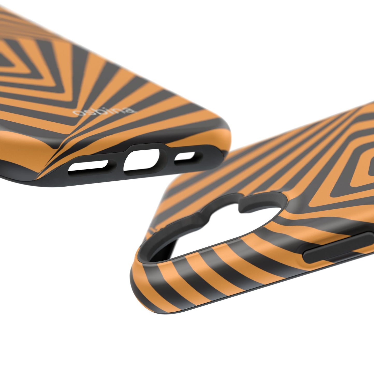 osbina | MagSafe Compatible for iPhone | Step Into the Zone — The Orange + Black Spiral Case | The Season Collective