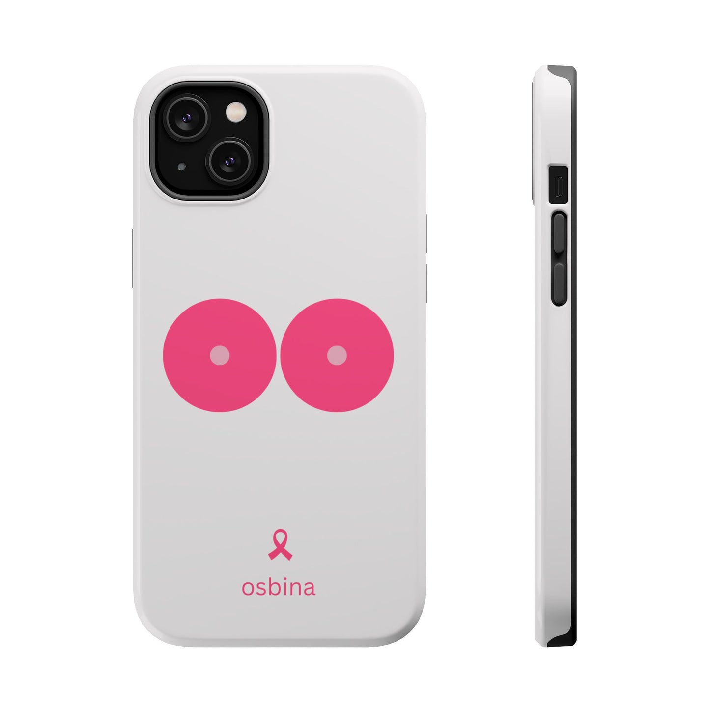 osbina | MagSafe compatible for iPhone | Limited Edition The Check Your Tatas Case in Light Pink + Soft Pink + Hot Pink | The Pink October Collection | Inspired By