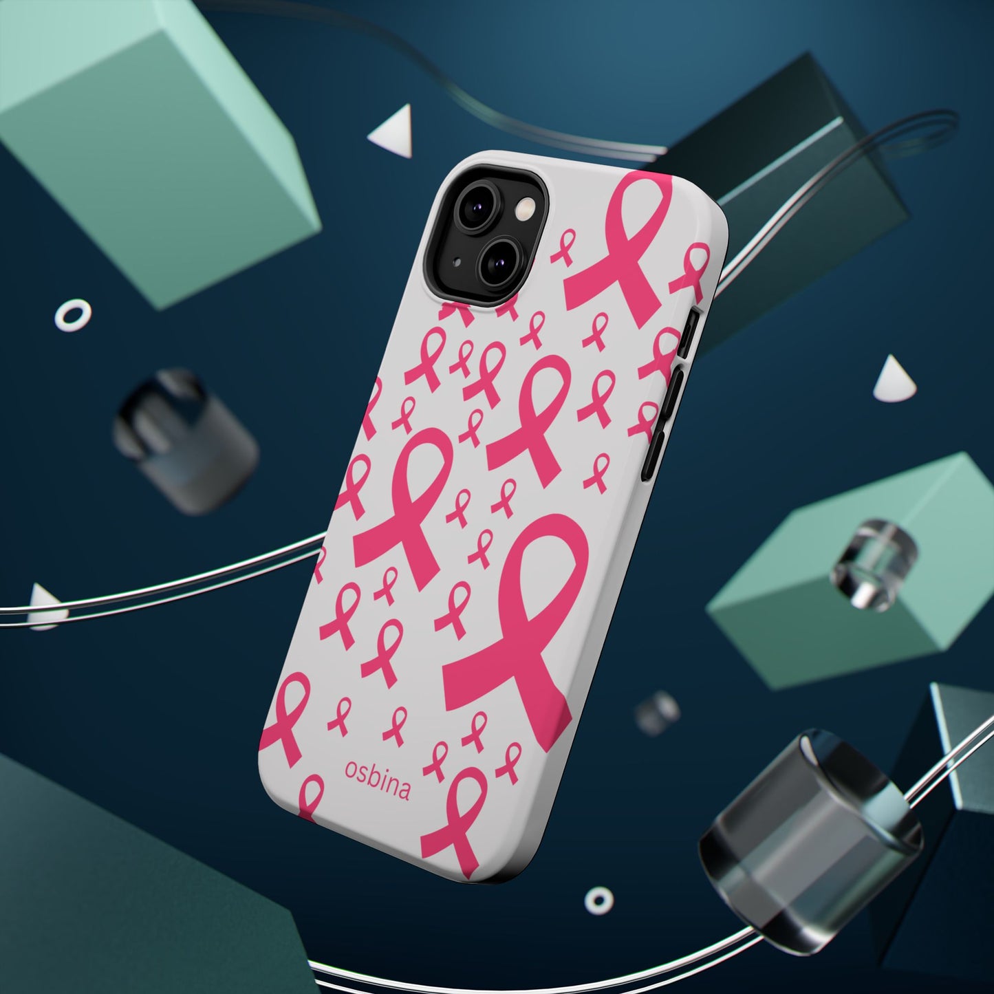 osbina | MagSafe compatible for iPhone | Limited Edition Strength in Ribbons Case in Light Pink + Soft Pink + Hot Pink | The Pink October Collection | Inspired By
