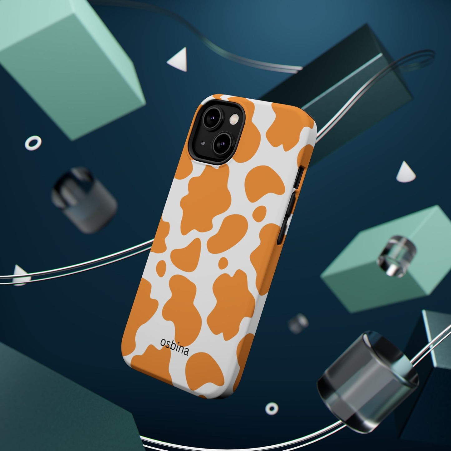 osbina | MagSafe Compatible for iPhone | Holy Cow, It’s Chic — The Orange Cow Print Case | The Season Collective