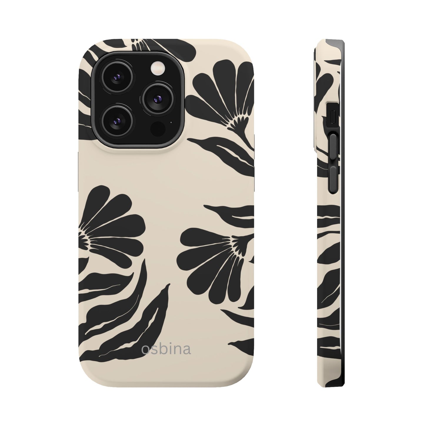 osbina | MagSafe compatible for iPhone | Obsidian Bloom Flower Phone Case | Modern Muse Collection