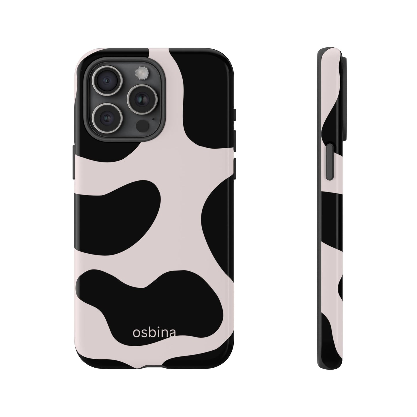 osbina | Prairie Chic Pink & Black Cow Print Phone Case | Modern Muse Collection