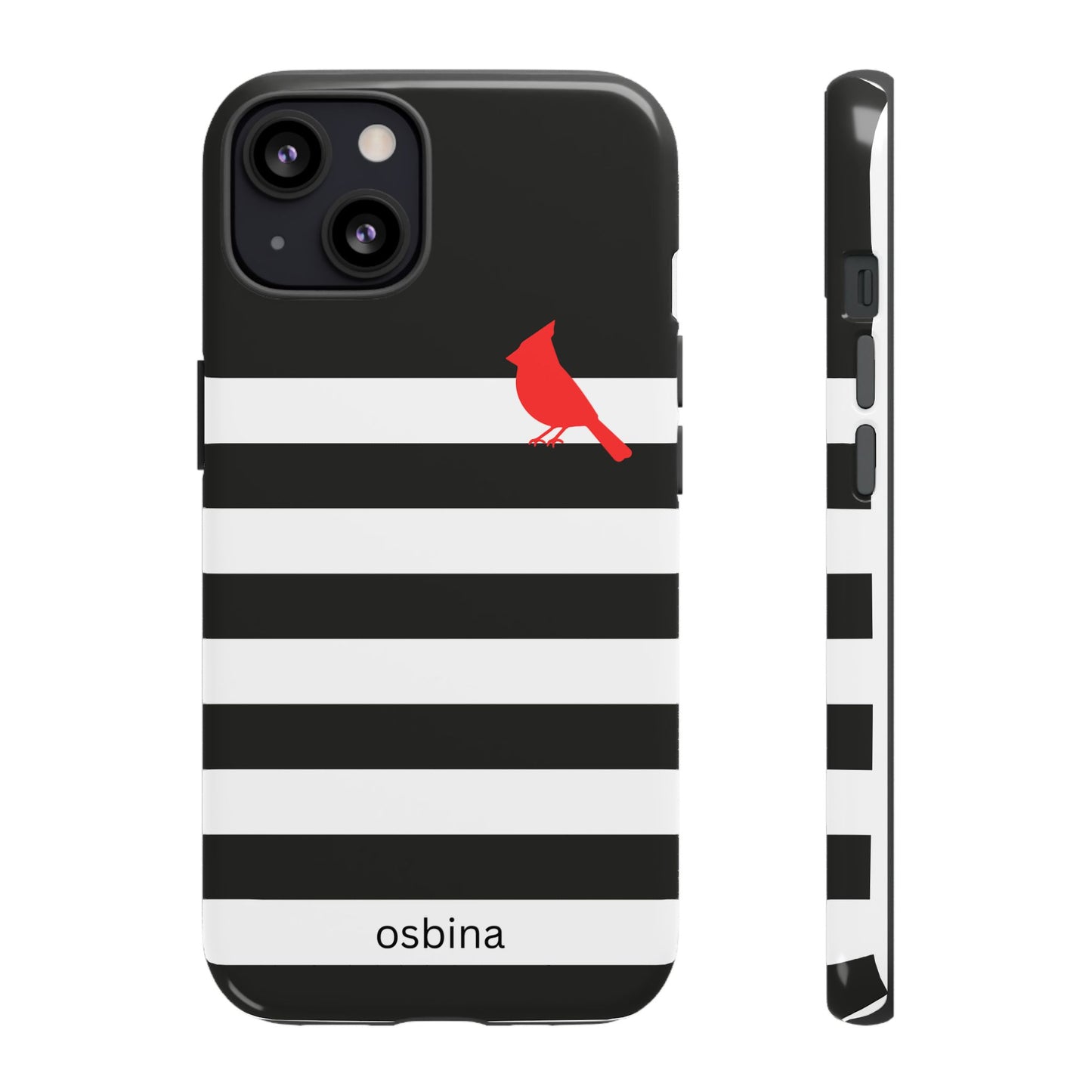 osbina | Redbird Edition Thinking of You Phone Case Black & White Stripe | Inspired By Collection