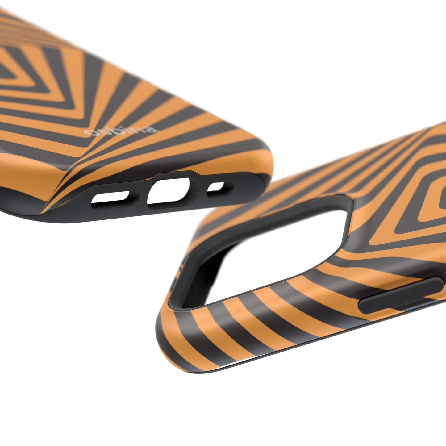 osbina | MagSafe Compatible for iPhone | Step Into the Zone — The Orange + Black Spiral Case | The Season Collective
