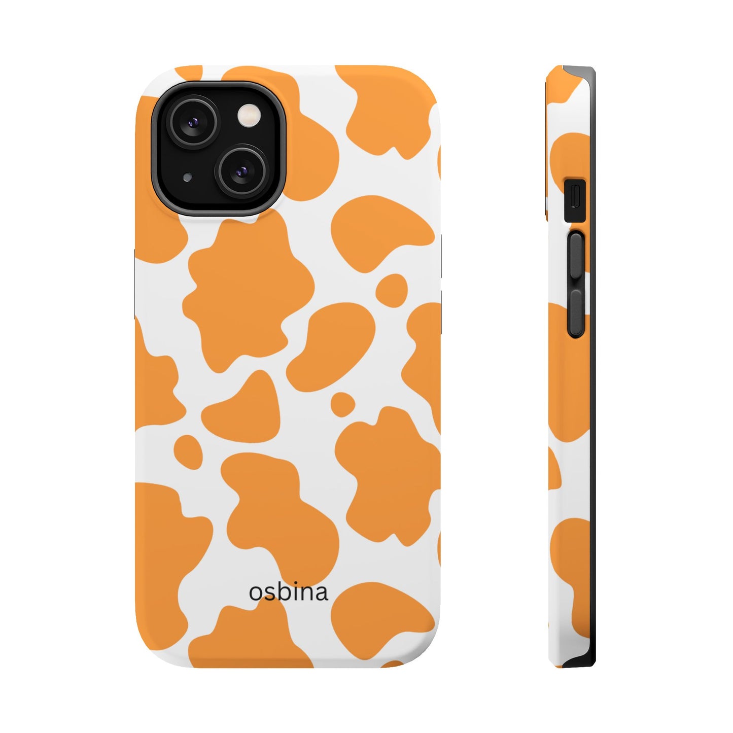 osbina | MagSafe Compatible for iPhone | Holy Cow, It’s Chic — The Orange Cow Print Case | The Season Collective