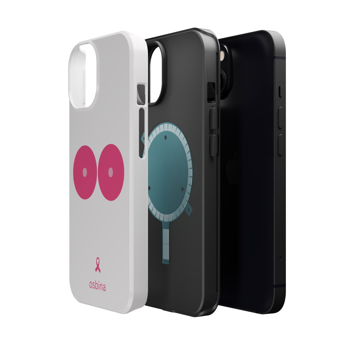 osbina | MagSafe compatible for iPhone | Limited Edition The Check Your Tatas Case in Light Pink + Soft Pink + Hot Pink | The Pink October Collection | Inspired By