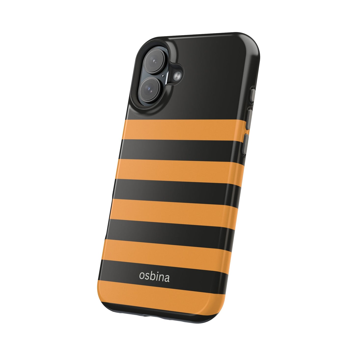 osbina | MagSafe Compatible for iPhone | The Horizon Stripe Case in Black + Orange | The Season Collective
