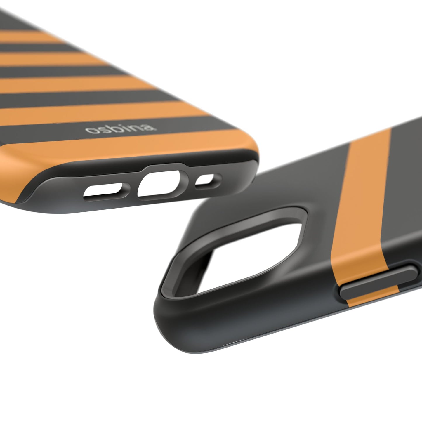 osbina | MagSafe Compatible for iPhone | The Horizon Stripe Case in Black + Orange | The Season Collective