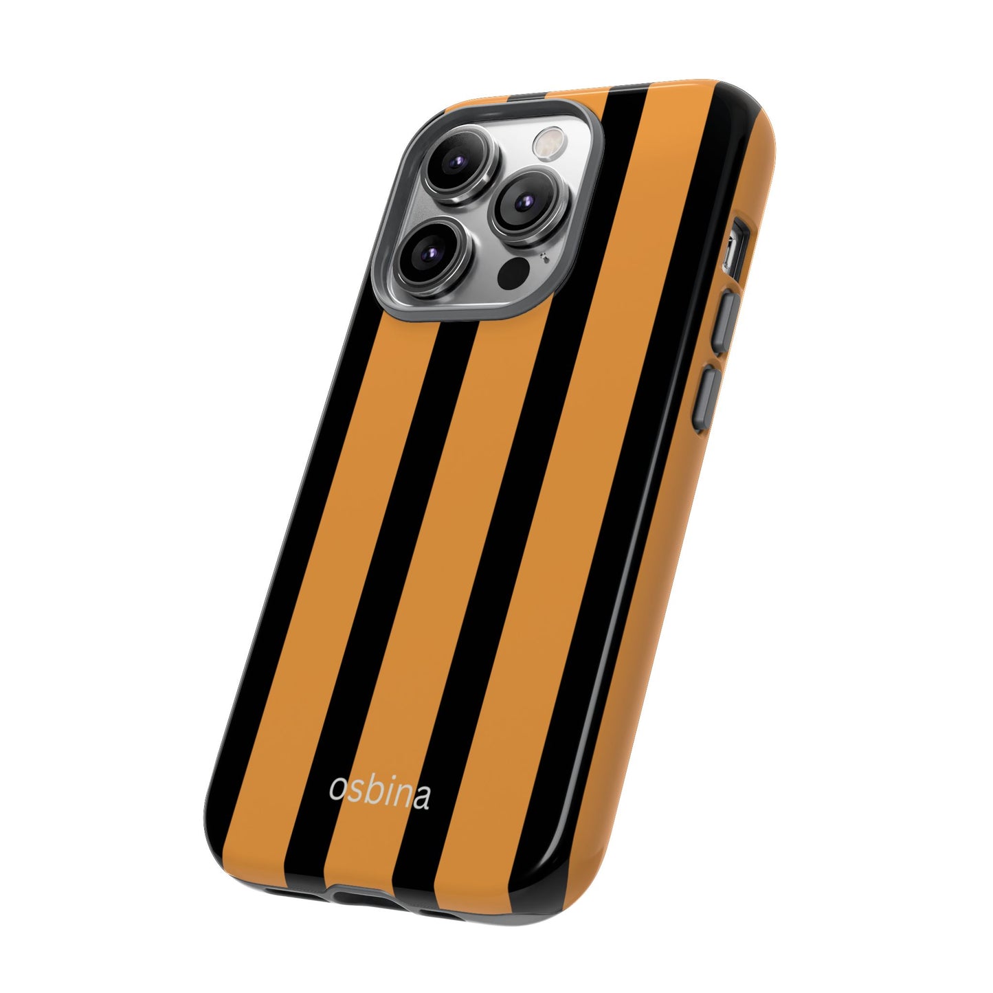 osbina | The Statement Stripe Case in Black + Orange | The Season Collective