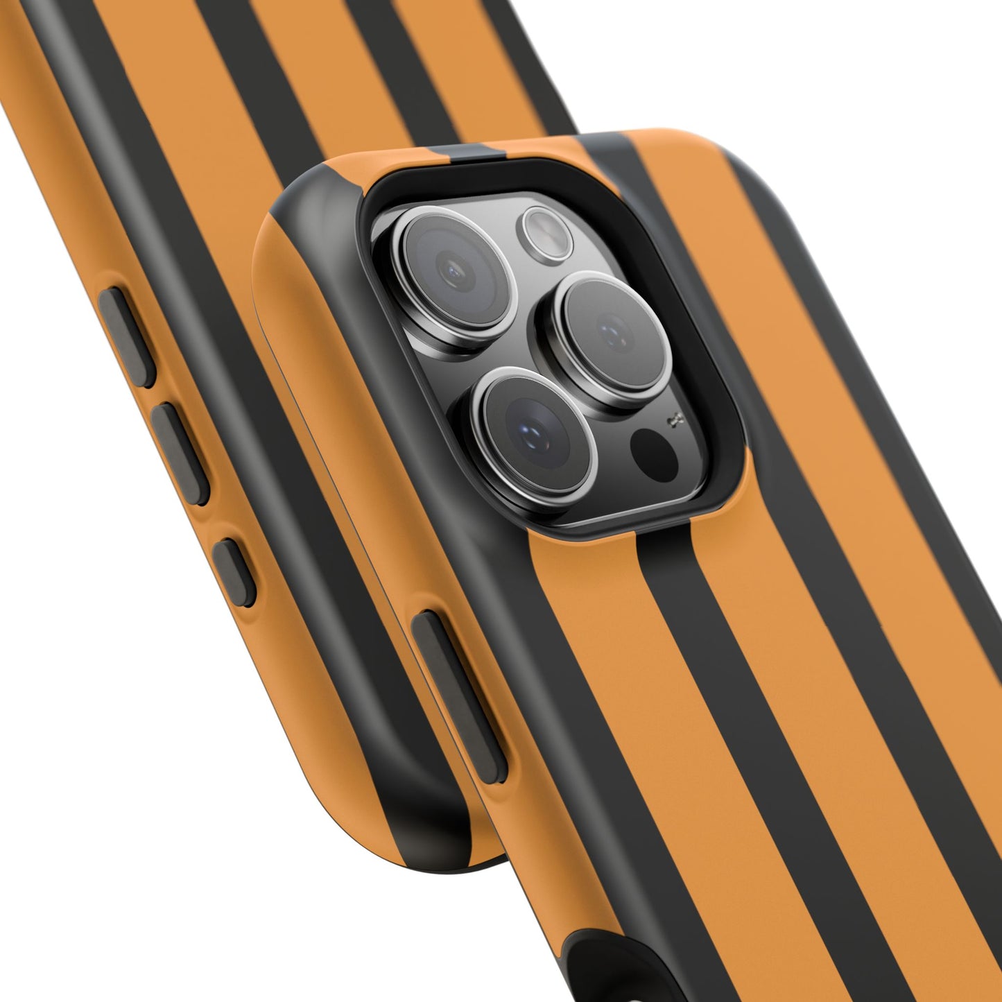 osbina | MagSafe Compatible for iPhone | The Statement Stripe Case in Black + Orange | The Season Collective