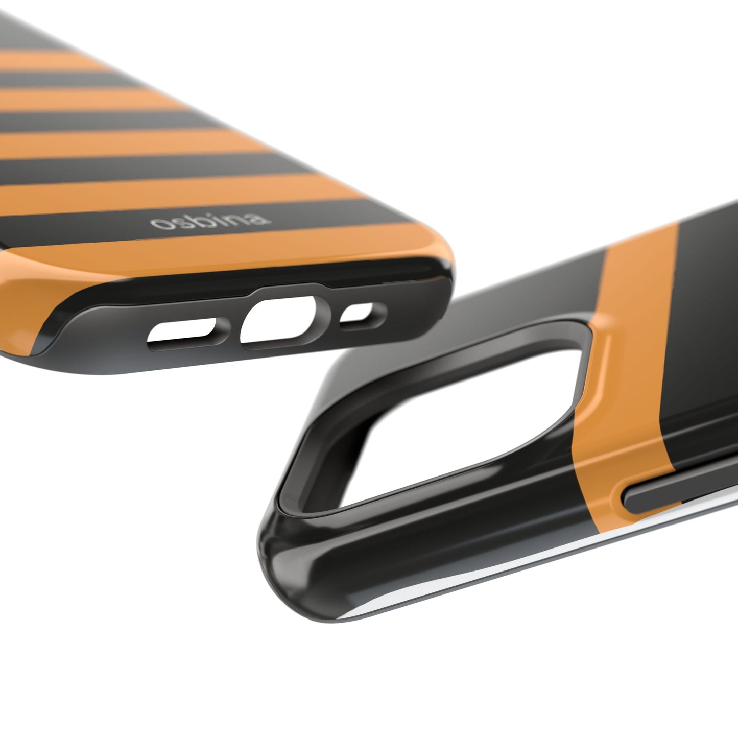 osbina | MagSafe Compatible for iPhone | The Horizon Stripe Case in Black + Orange | The Season Collective