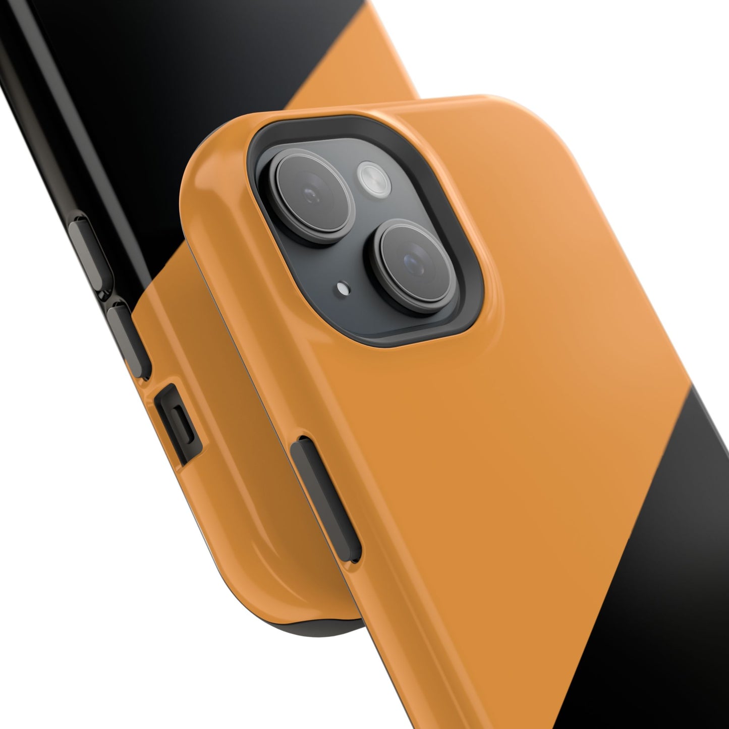 osbina | MagSafe Compatible for iPhone | Bold Moves Only — The Orange + Black Split Diagonal Case | The Season Collective