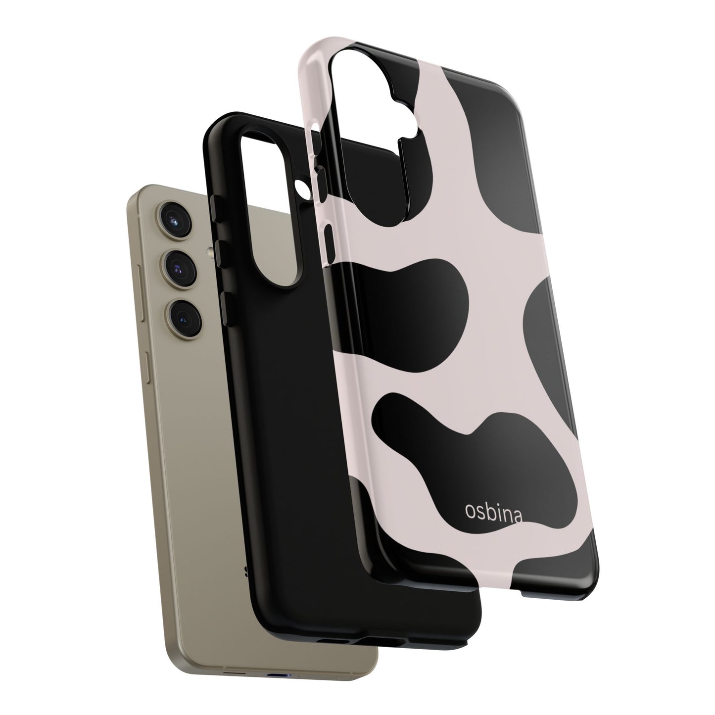 osbina | Prairie Chic Pink & Black Cow Print Phone Case | Modern Muse Collection