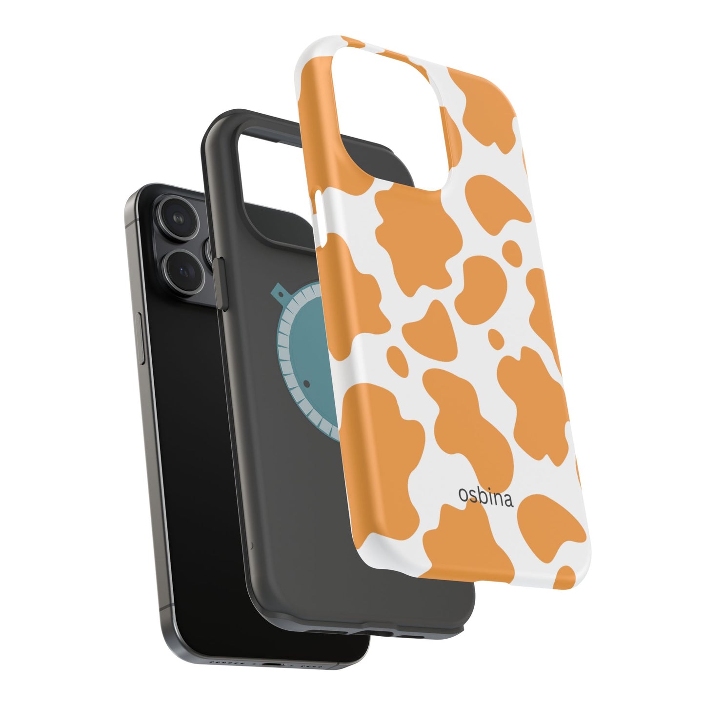 osbina | MagSafe Compatible for iPhone | Holy Cow, It’s Chic — The Orange Cow Print Case | The Season Collective