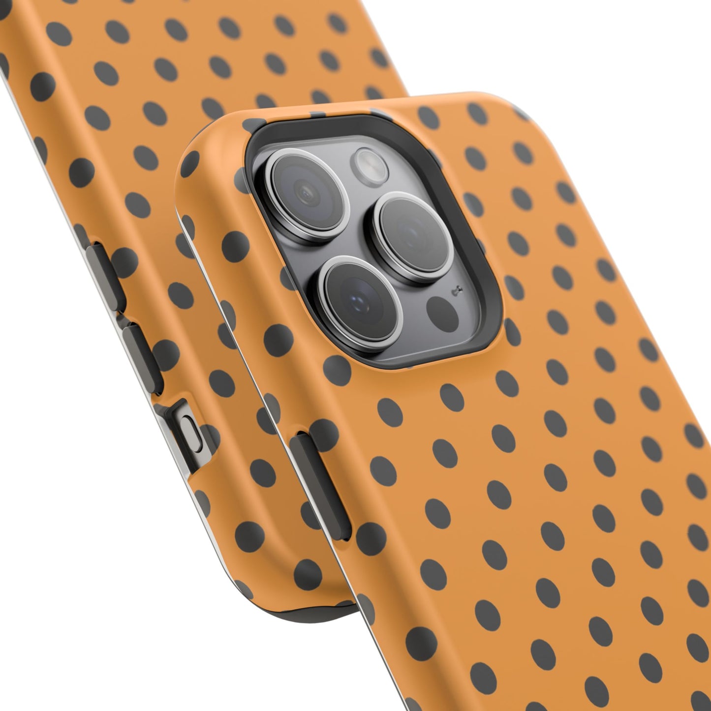 osbina | MagSafe Compatible for iPhone | Spot On Chic — The Orange + Black Polka Dot Case | The Season Collective
