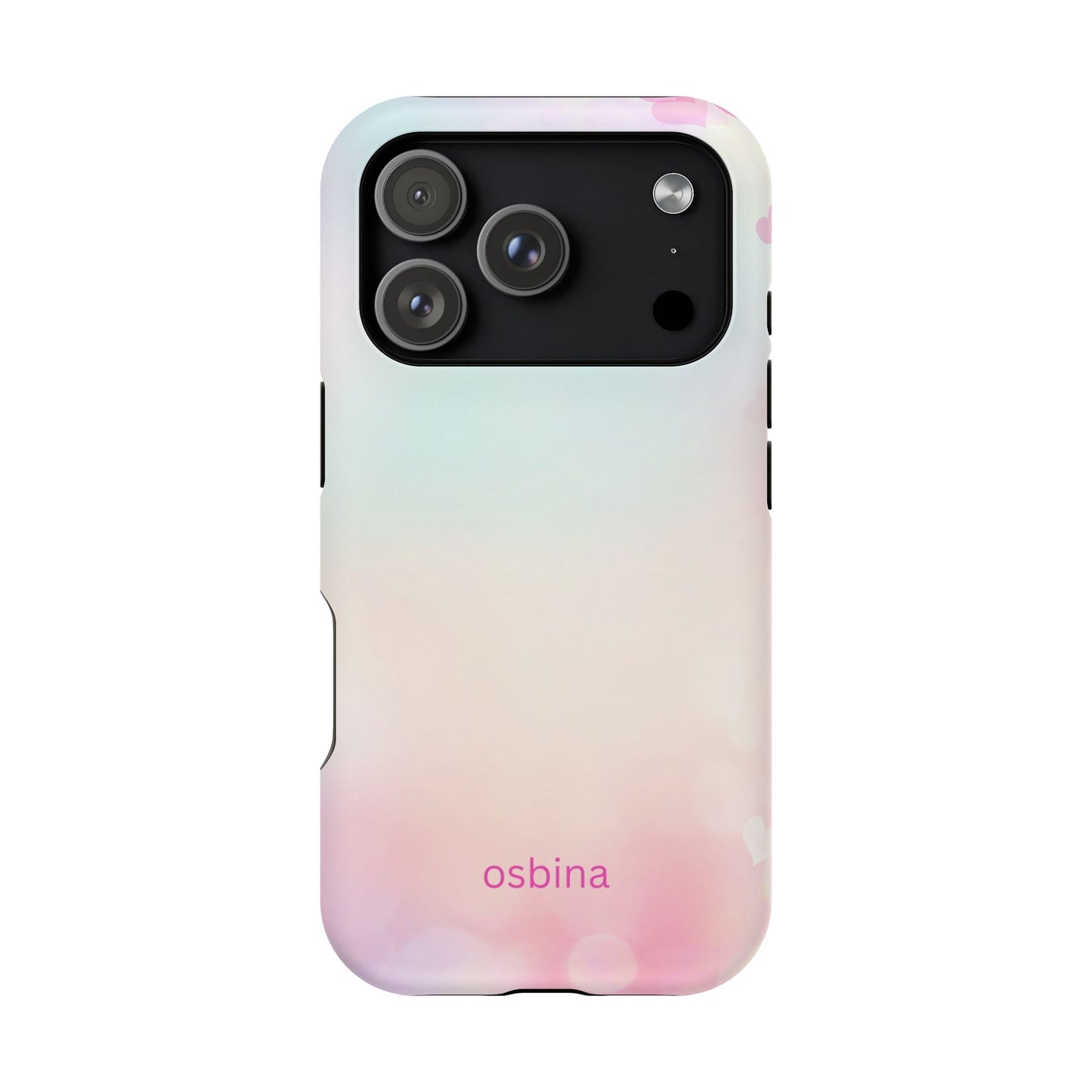 osbina | MagSafe compatible for iPhone | The Cotton Candy Hearts Case | YAYOU Collection Supporting Shine Like Sable