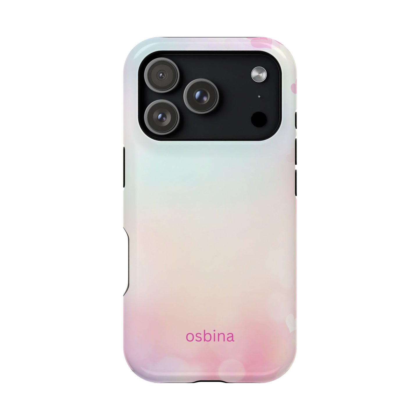 osbina | MagSafe compatible for iPhone | The Cotton Candy Hearts Case | YAYOU Collection Supporting Shine Like Sable
