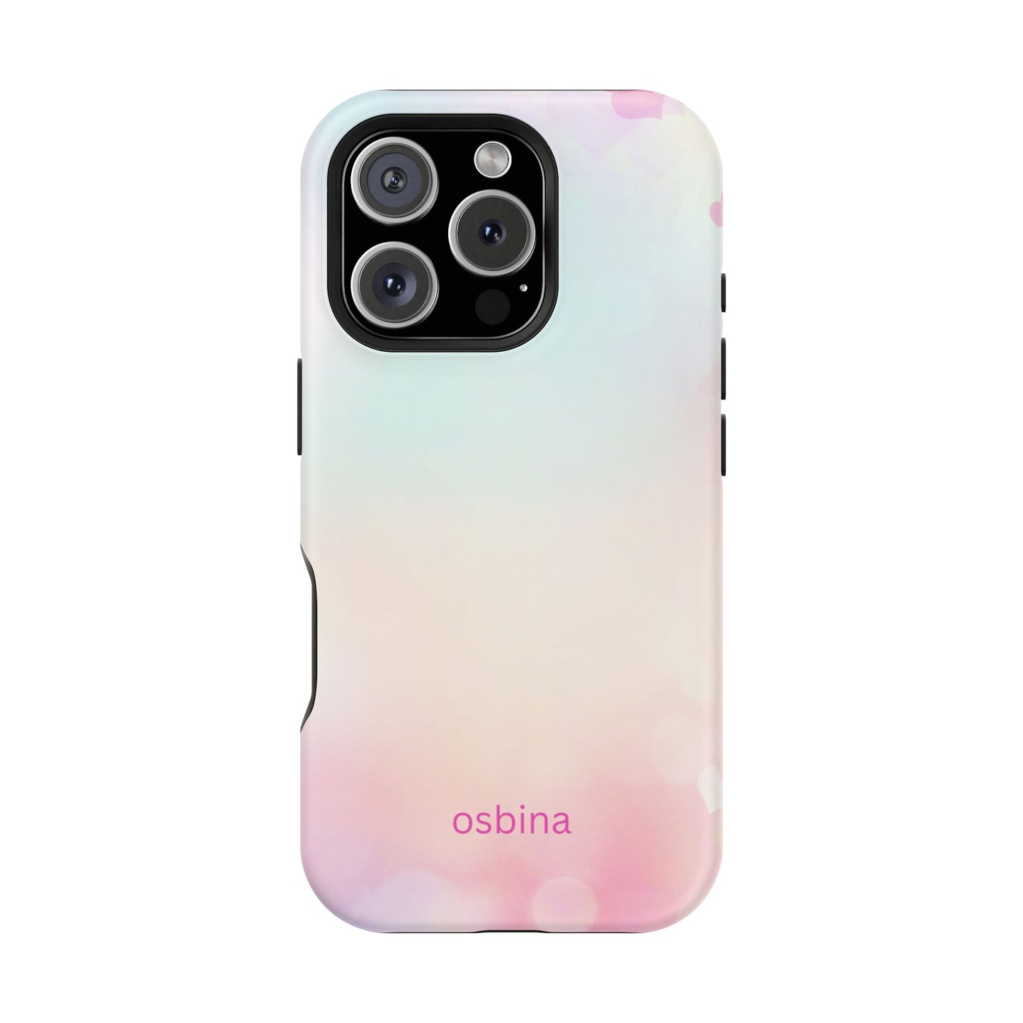 osbina | MagSafe compatible for iPhone | The Cotton Candy Hearts Case | YAYOU Collection Supporting Shine Like Sable