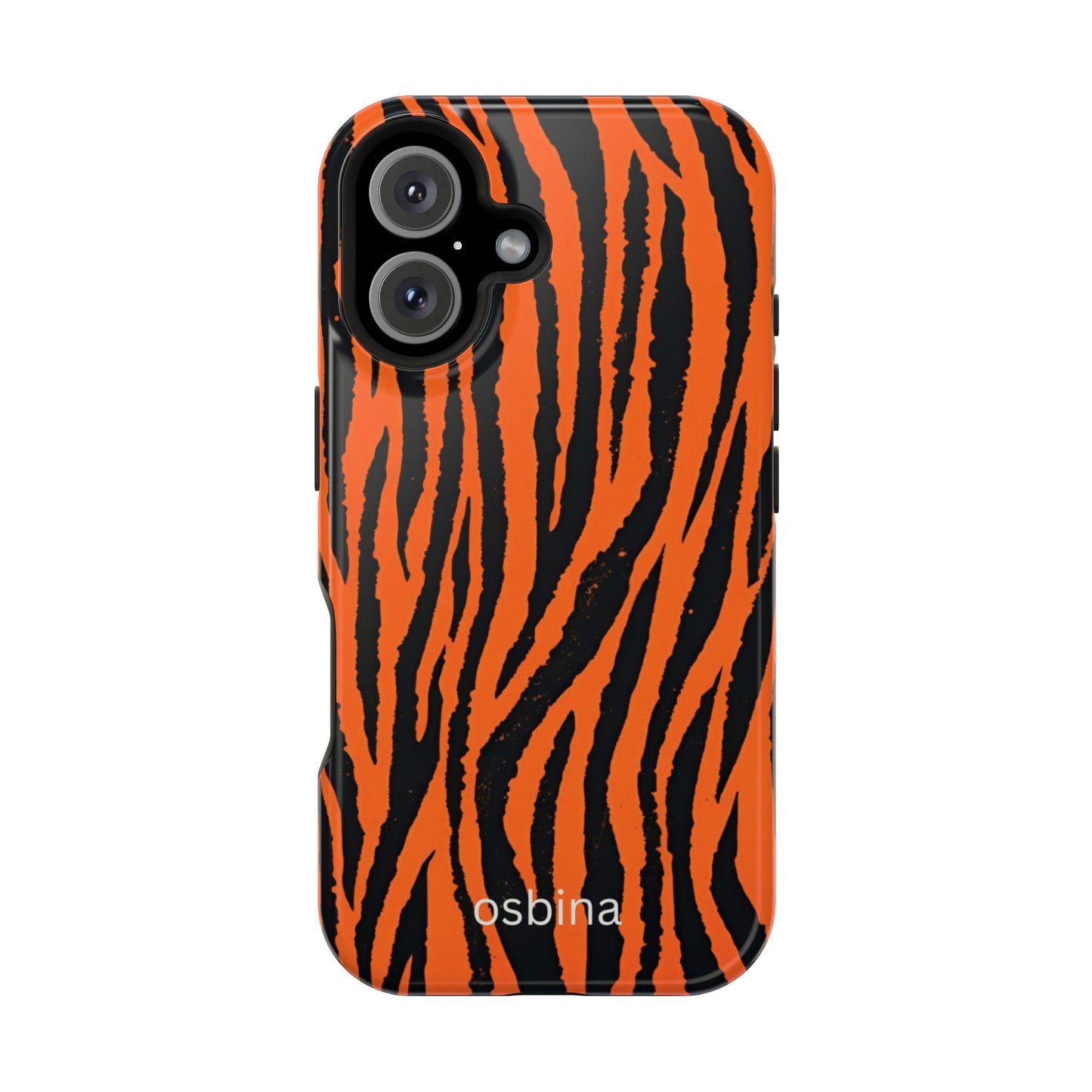 osbina | MagSafe Compatible for iPhone | Tiger, But Make It Chic — The Bengal Stripe Case in Orange + Black | The Season Collective