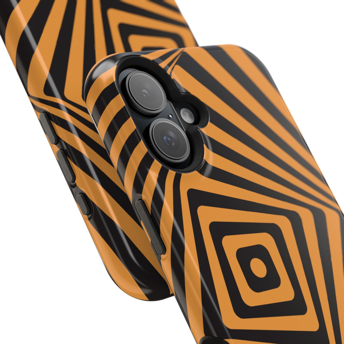 osbina | MagSafe Compatible for iPhone | Step Into the Zone — The Orange + Black Spiral Case | The Season Collective
