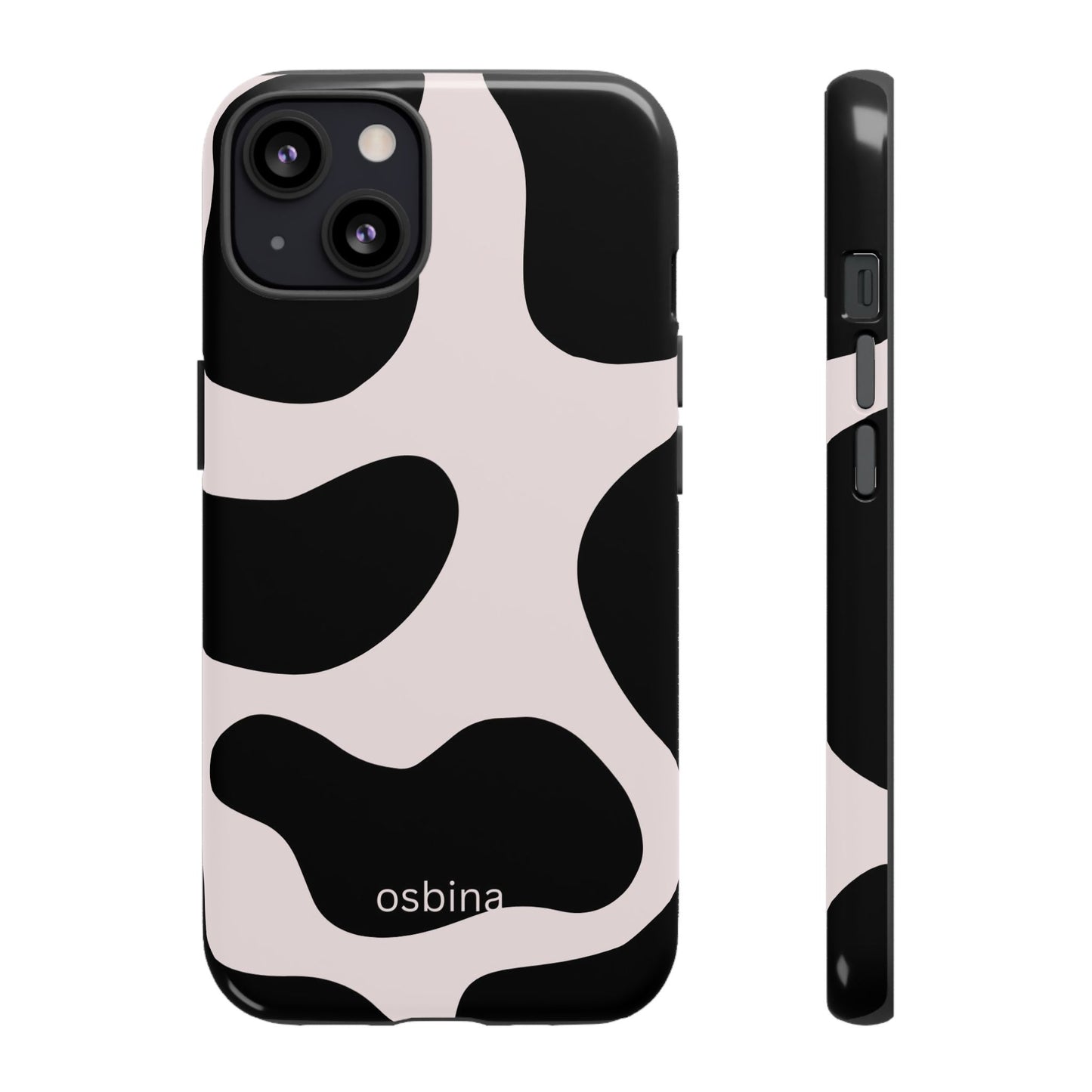 osbina | Prairie Chic Pink & Black Cow Print Phone Case | Modern Muse Collection