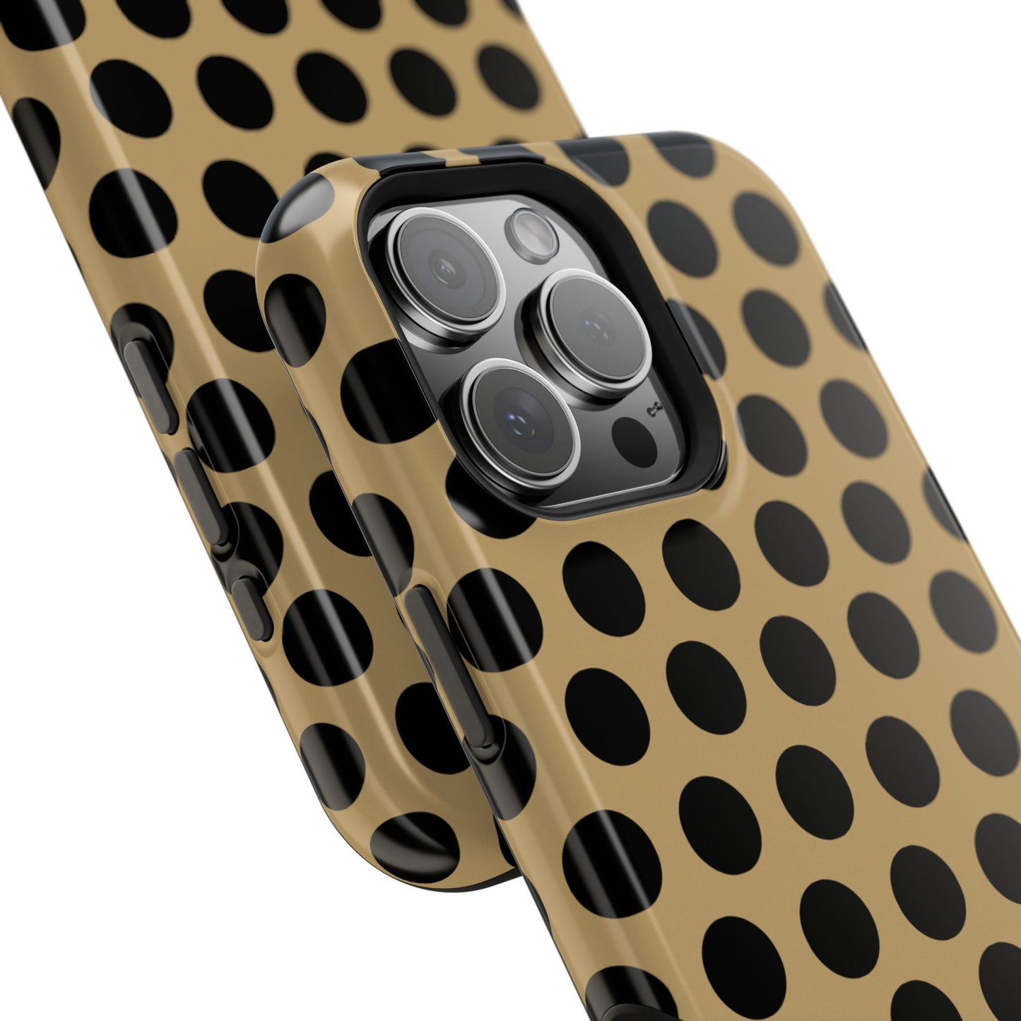 osbina | MagSafe compatible for iPhone | Camel Noir Dots Phone Case | Modern Muse Collection
