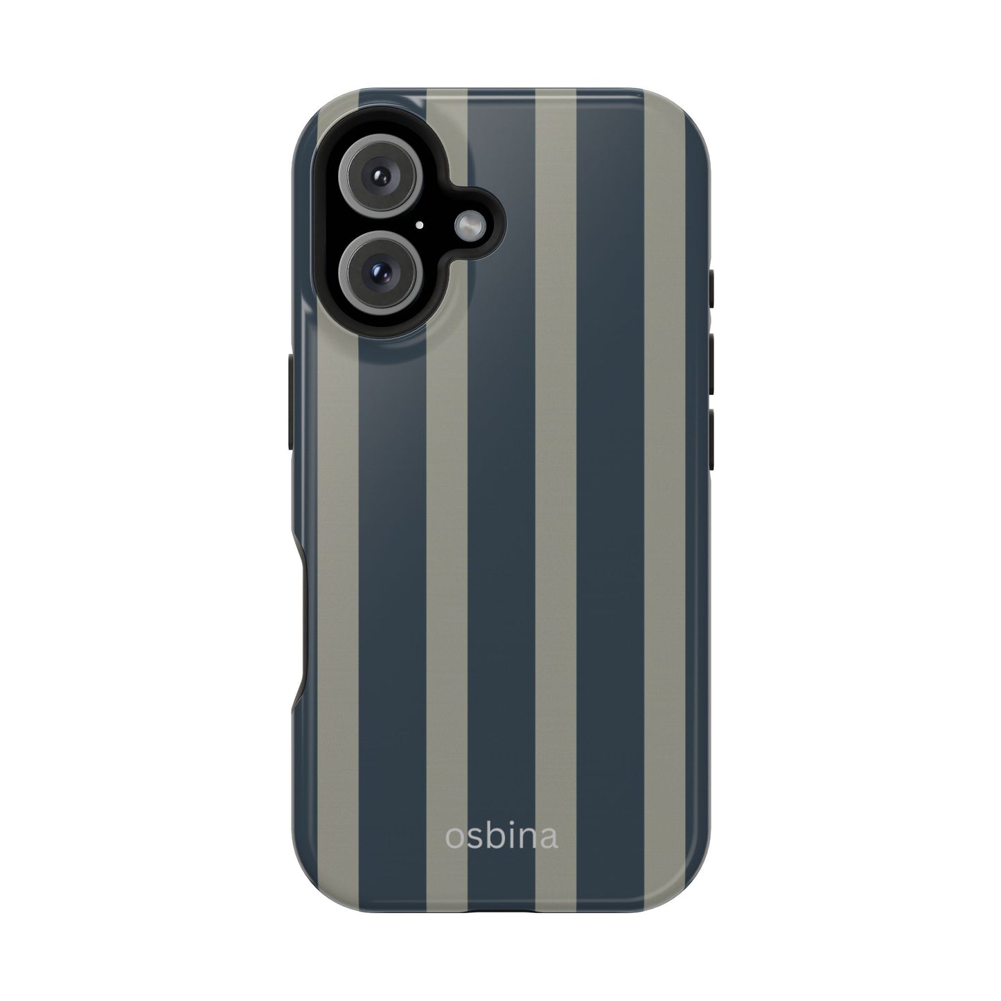 osbina | MagSafe compatible for iPhone | Grayhaven Navy & Gray Sophisticated Phone Case | Modern Muse Collection
