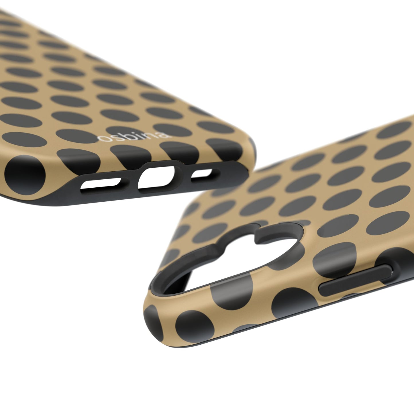 osbina | MagSafe compatible for iPhone | Camel Noir Dots Phone Case | Modern Muse Collection