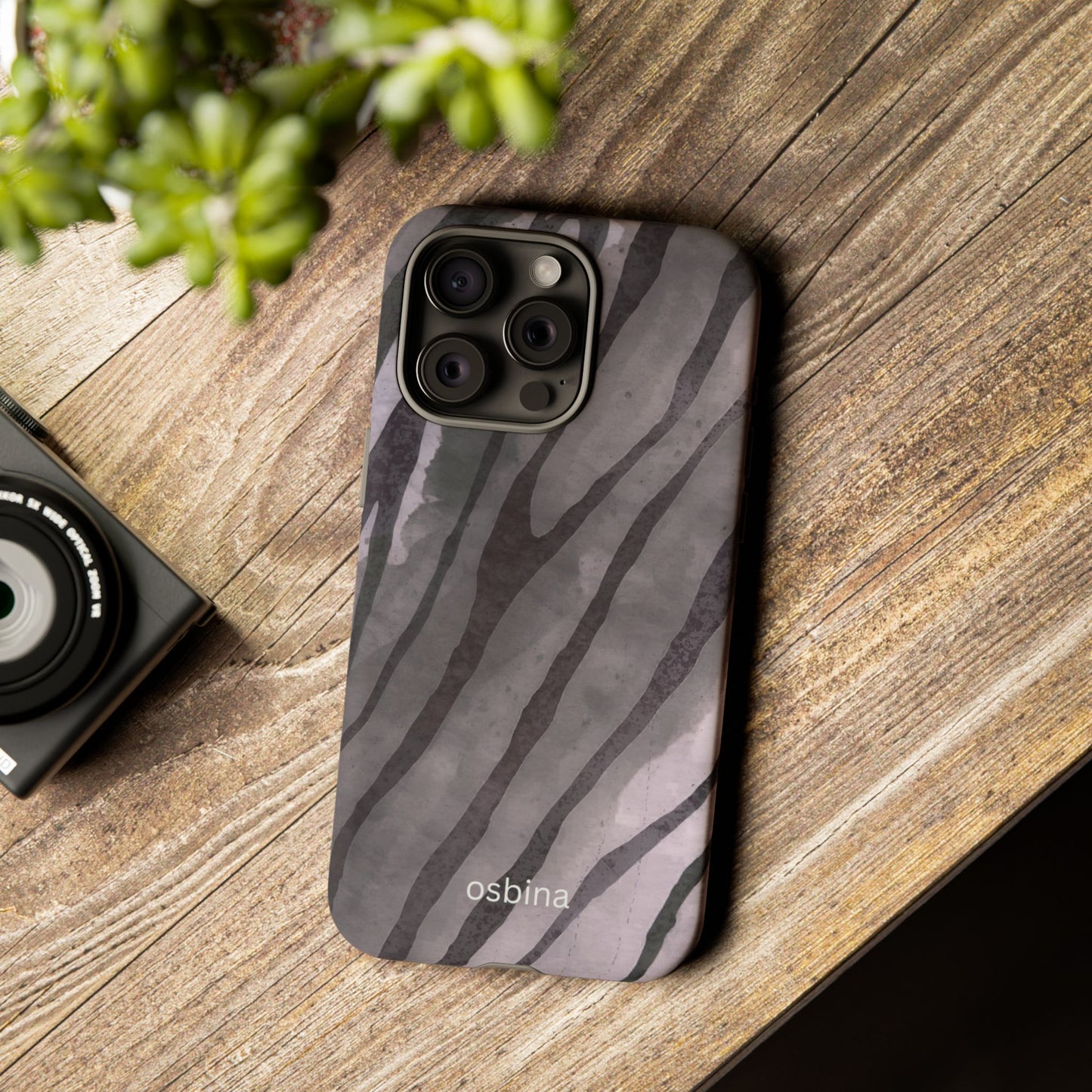 osbina | Stripes on Point — The Muted Gray + Black Tiger Case | The Season Collective