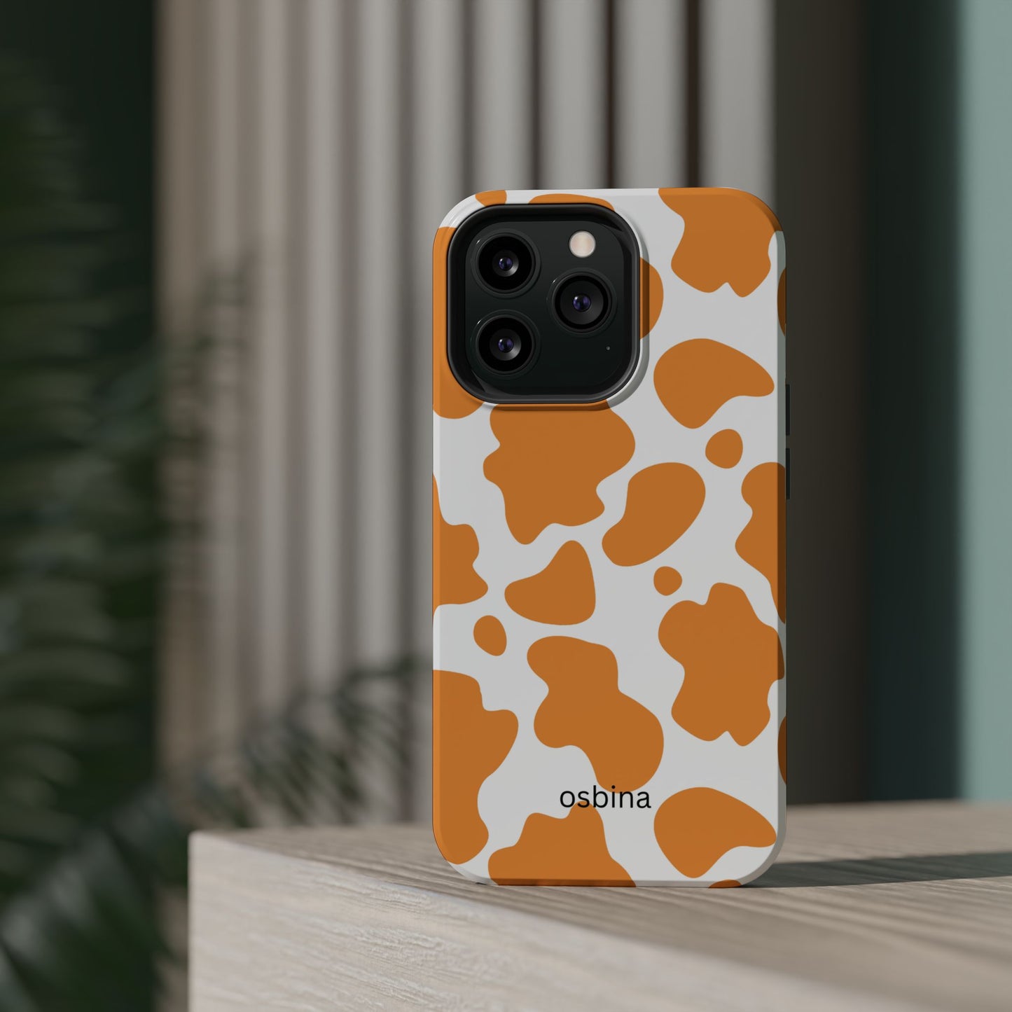 osbina | MagSafe Compatible for iPhone | Holy Cow, It’s Chic — The Orange Cow Print Case | The Season Collective