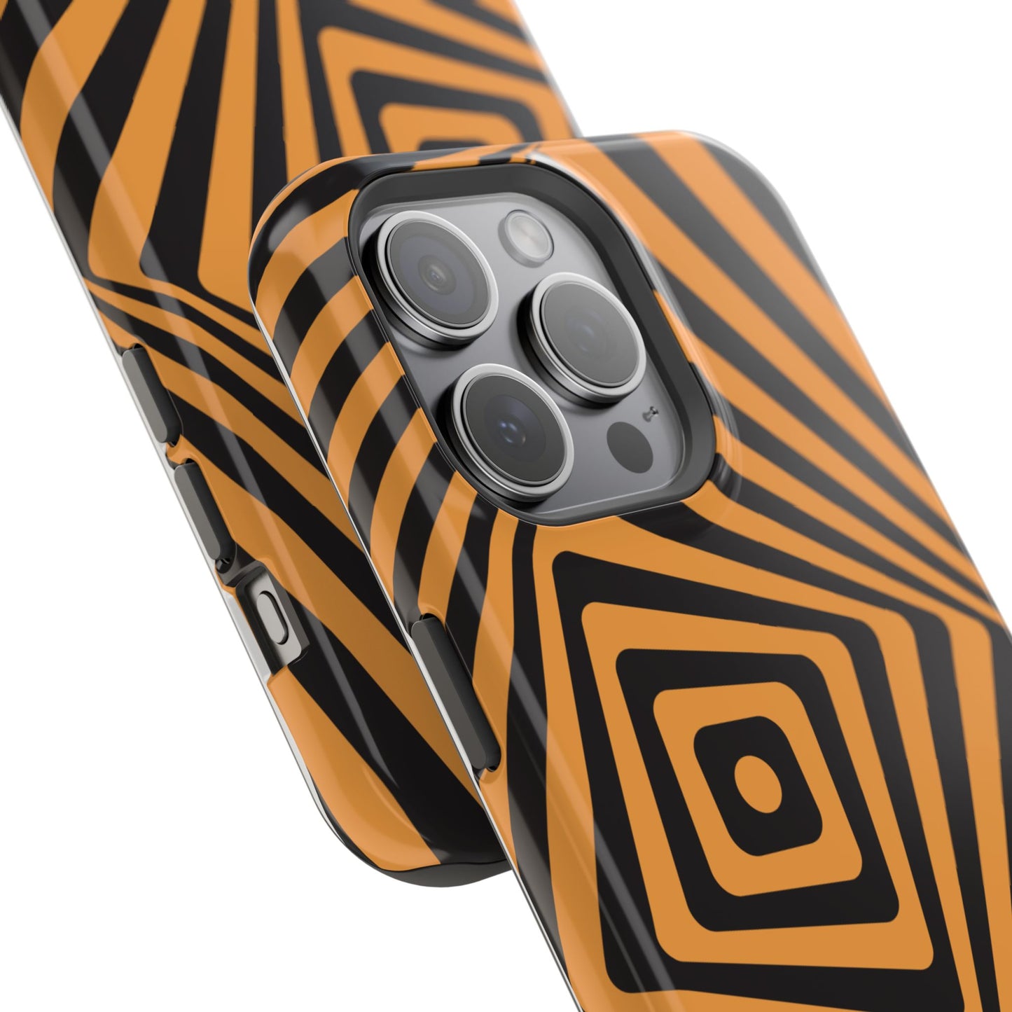osbina | MagSafe Compatible for iPhone | Step Into the Zone — The Orange + Black Spiral Case | The Season Collective
