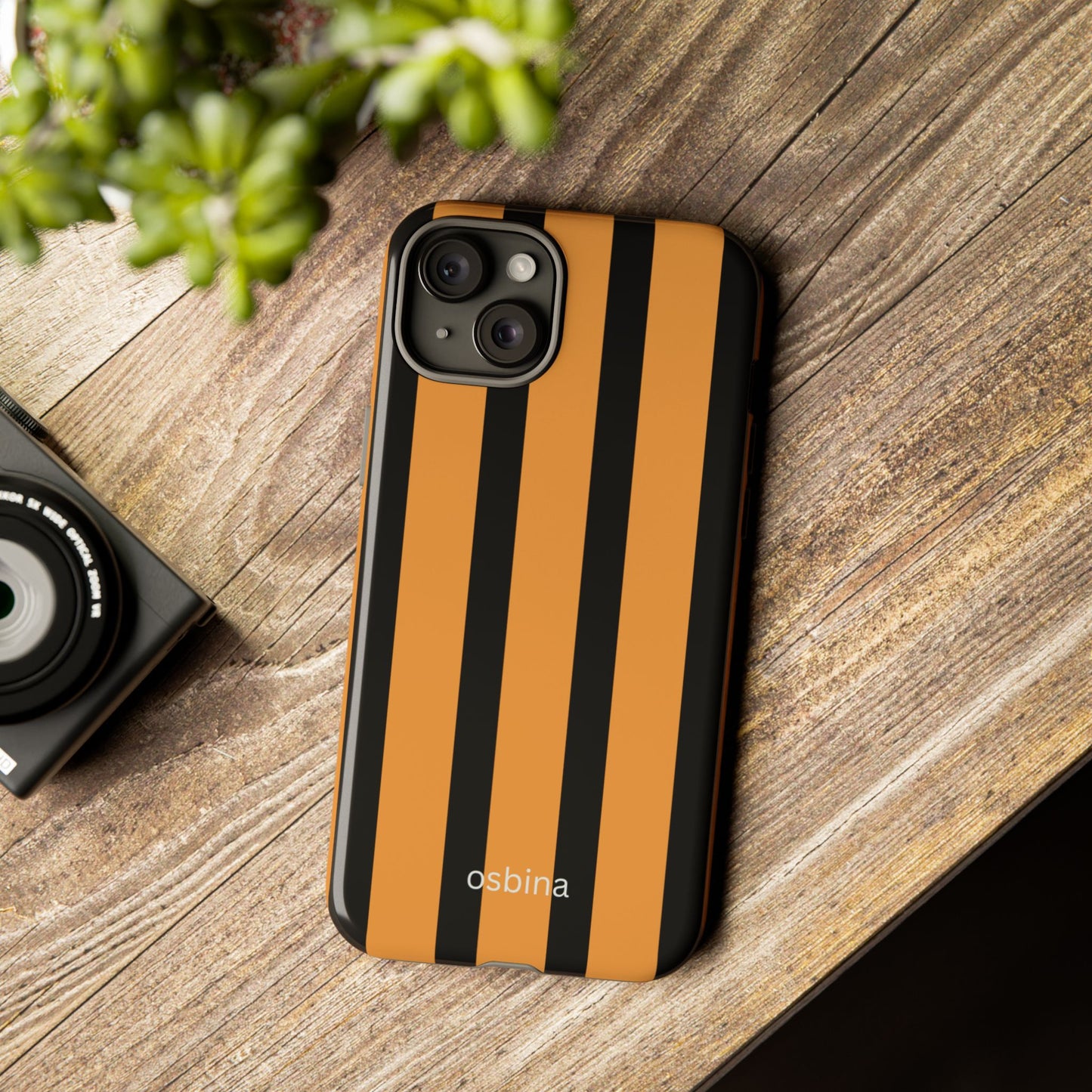 osbina | The Statement Stripe Case in Black + Orange | The Season Collective