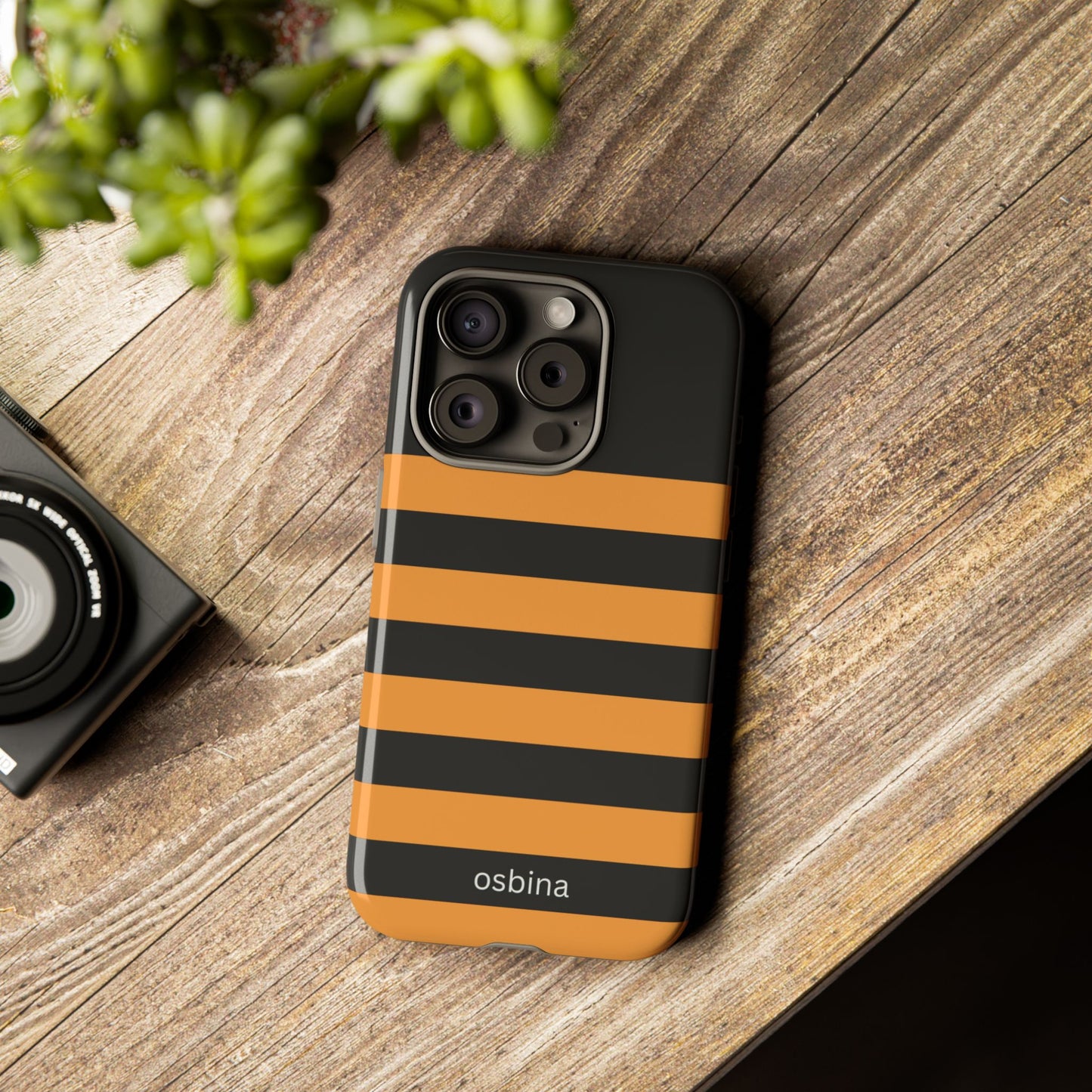 osbina | The Horizon Stripe Case in Black + Orange | The Season Collective