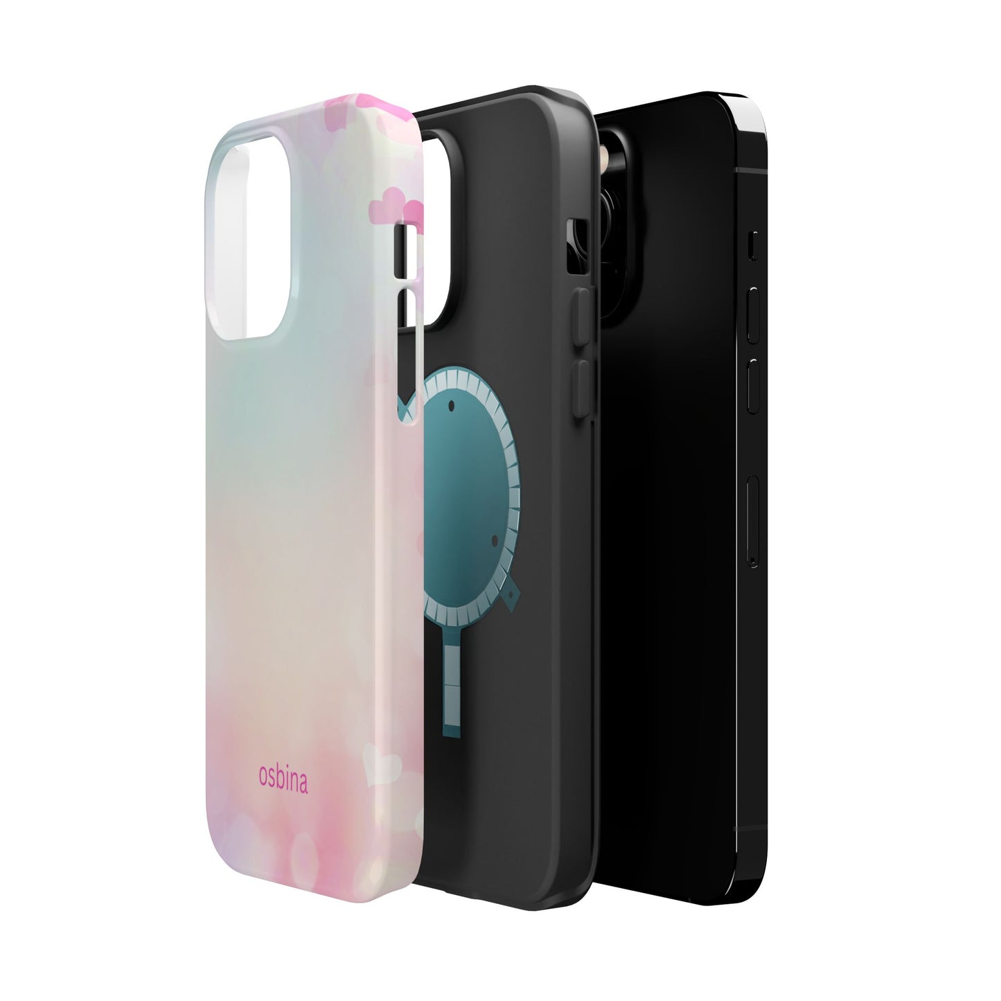 osbina | MagSafe compatible for iPhone | The Cotton Candy Hearts Case | YAYOU Collection Supporting Shine Like Sable
